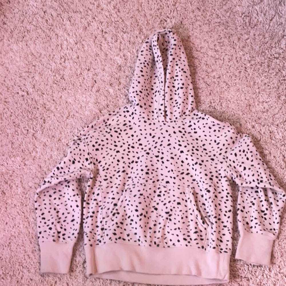 Athleta Black and White Hoodie with Polka Dots